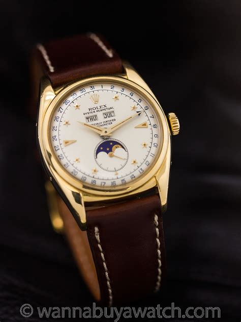 rolex oyster perpetual moonphase stelline yellow gold watch 6062|rolex 6062 chronometer location.